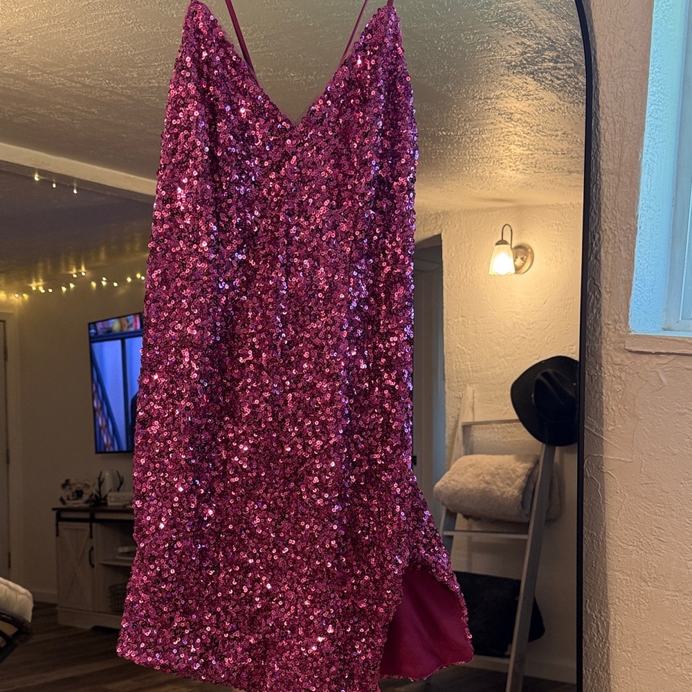 Sparkling Pink Sequin Dress